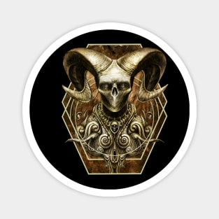 ORNAMENTAL SKULL HORN EVIL Magnet